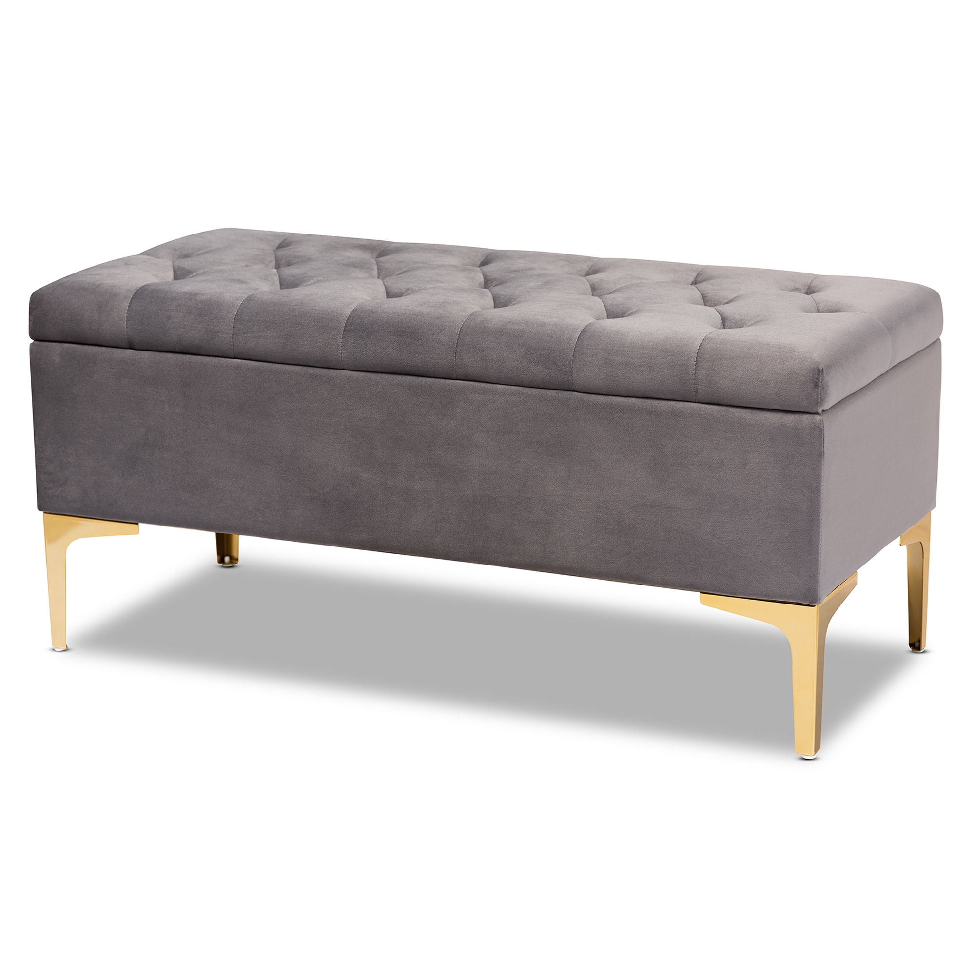 Velvet ottoman deals bench with storage